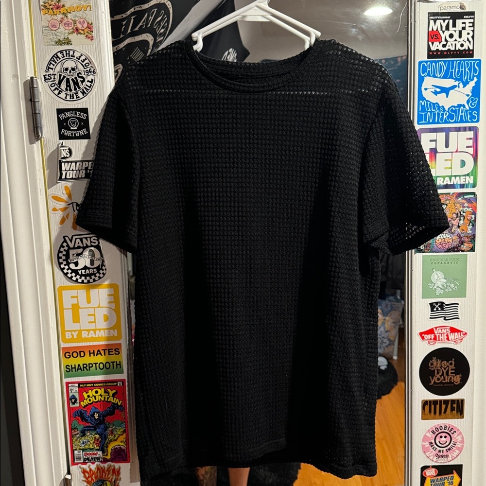 Black Waffle Shirt